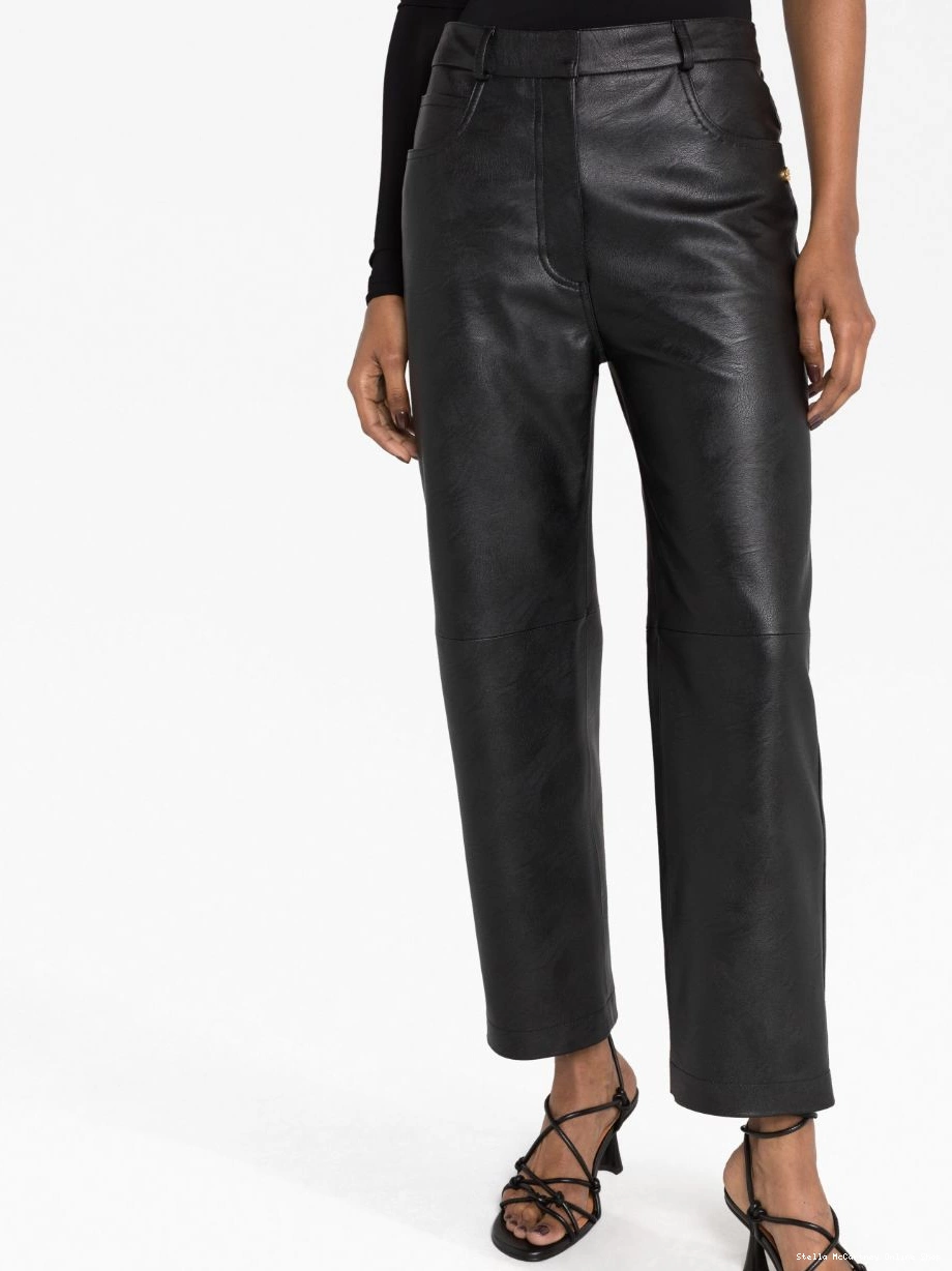 Affordable Women Stella trousers straight-leg McCartney faux-leather 0504